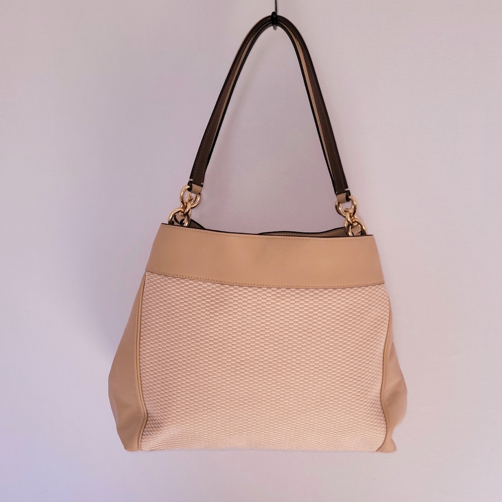 Coach Lexy Beige Legacy Jacquard Women's Bag - Not yellow tone - Excellent! - Picture 13 of 16